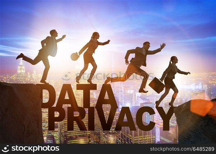 Business people escaping responsibility for data privacy