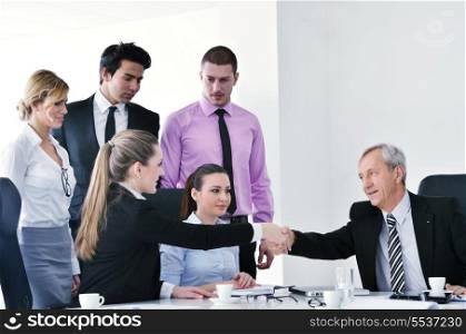 business people group at a meeting in a light and modern office environment.