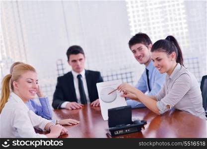 business people group have video meeting conference at office