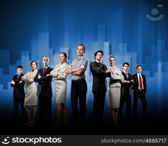 Business people group. Image of business people group against conceptual background