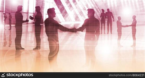Business People Handshake Greeting Agreement Talking Deal Concept. Data Stream Traffic