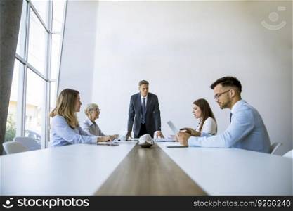 Business people have a meeting at a conference table in the office