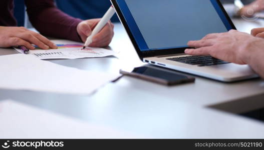 business people having meeting in bright office making plans for business