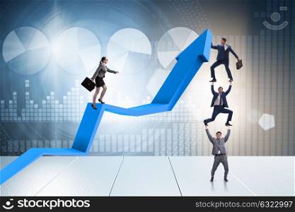 Business people in economic recovery business concept