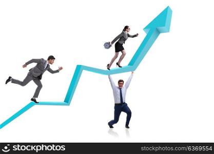 Business people in economic recovery business concept