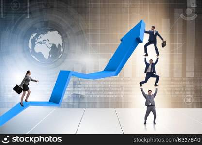 Business people in economic recovery business concept. The business people in economic recovery business concept