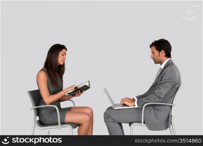 Business people in meeting- isolated