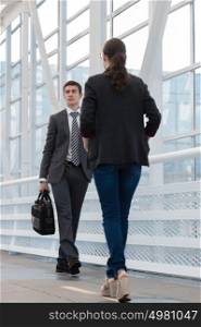 Business people in urban environment of airport or office building