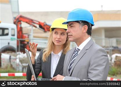 Business people on construction site