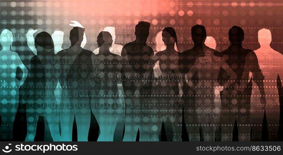 Business People Silhouette Concept Abstract Background Art. Business People Silhouette