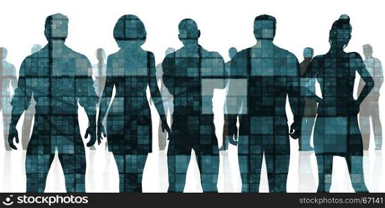 Business People Standing as a Corporate Silhouette Concept. Business People Standing