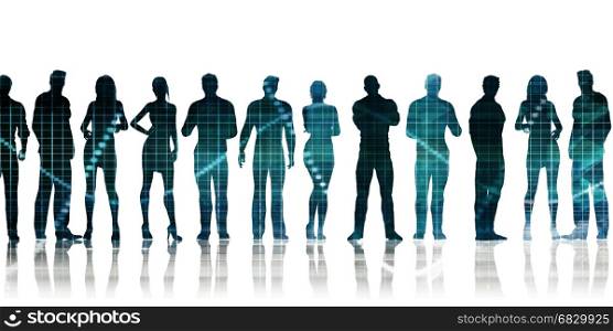 Business People Standing as a Corporate Silhouette Concept. Business People Standing