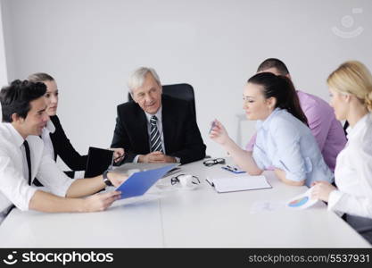 business people team at a meeting in a light and modern office environment.