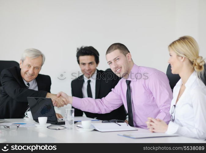 business people team at a meeting in a light and modern office environment.