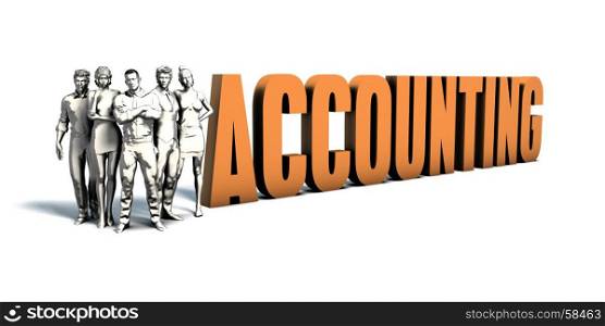 Business People Team Focusing on Improving Accounting as a Concept. Business People Accounting Art