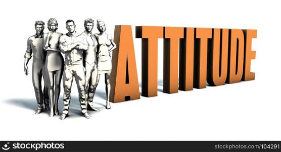 Business People Team Focusing on Improving Attitude as a Concept. Business People Attitude Art