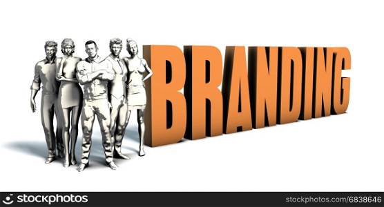 Business People Team Focusing on Improving Branding as a Concept. Business People Branding Art