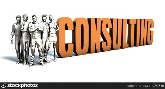 Business People Team Focusing on Improving Consulting as a Concept. Business People Consulting Art