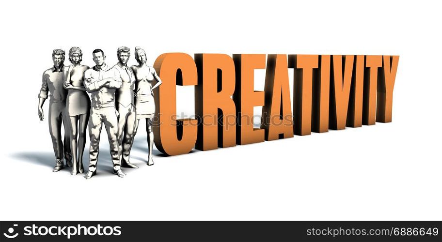 Business People Team Focusing on Improving Creativity as a Concept. Business People Creativity Art