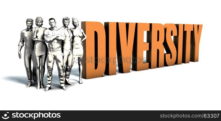 Business People Team Focusing on Improving Diversity as a Concept. Business People Diversity Art
