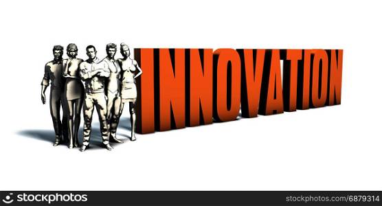 Business People Team Focusing on Improving Innovation as a Concept. Business People Innovation Art