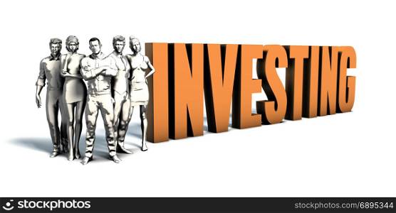 Business People Team Focusing on Improving Investing as a Concept. Business People Investing Art