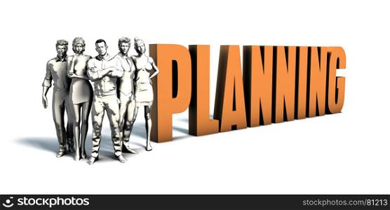 Business People Team Focusing on Improving Planning as a Concept. Business People Planning Art