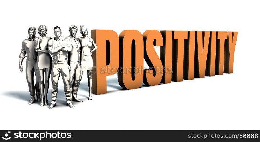 Business People Team Focusing on Improving Positivity as a Concept. Business People Positivity Art