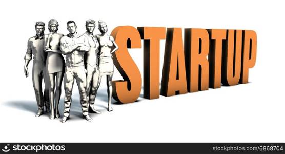 Business People Team Focusing on Improving Startup as a Concept. Business People Startup Art