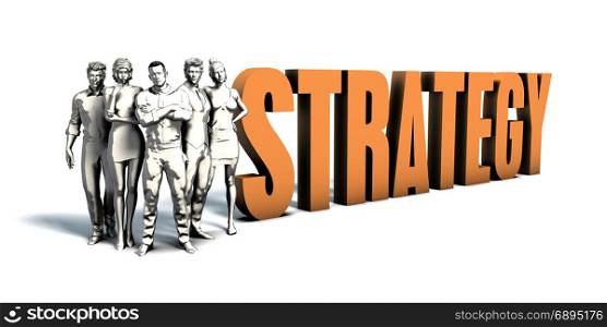 Business People Team Focusing on Improving Strategy as a Concept. Business People Strategy Art