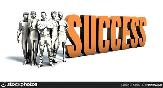 Business People Team Focusing on Improving Success as a Concept. Business People Success Art