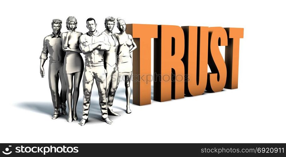 Business People Team Focusing on Improving Trust as a Concept. Business People Trust Art