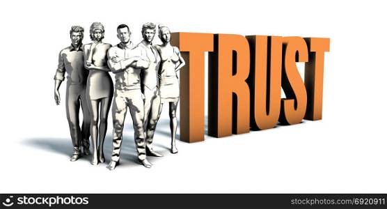 Business People Team Focusing on Improving Trust as a Concept. Business People Trust Art