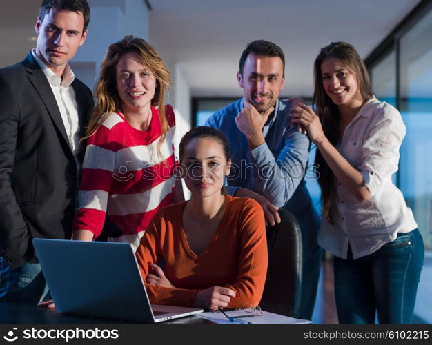 business people team on meeting at bright office space working on laptop computer