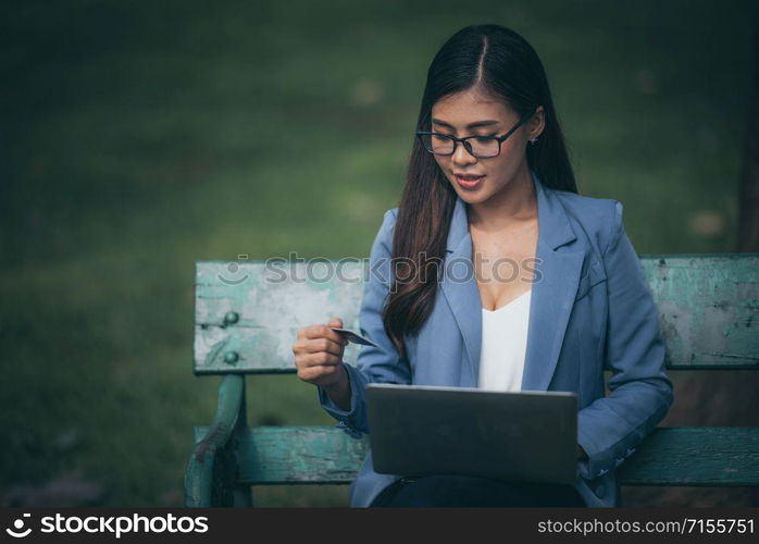 business people using credit card for work