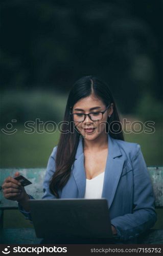 business people using credit card for work