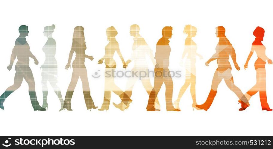 Business People Walking Silhouette Abstract Background Concept. Business People Walking