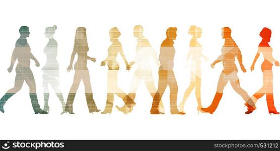 Business People Walking Silhouette Abstract Background Concept. Business People Walking