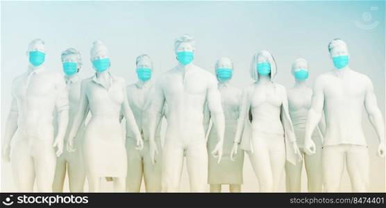 Business People Wearing Medical Masks to Prevent Spread of Virus. Business People Wearing Medical Masks
