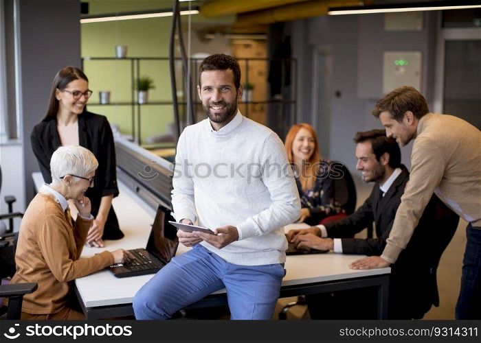 Business people working in the modern office