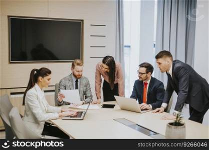 Business people working together in modern office