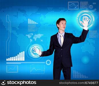 Business person and technology related background