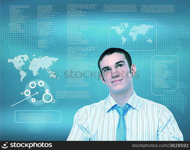 Business person working with modern virtual technology