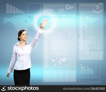 Business person working with modern virtual technology