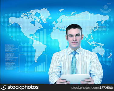 Business person working with modern virtual technology