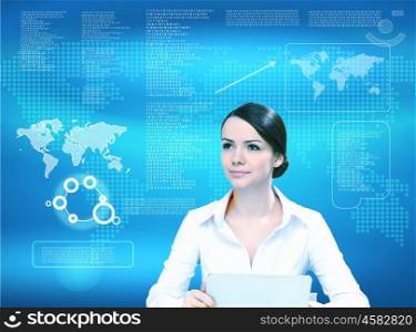 Business person working with modern virtual technology
