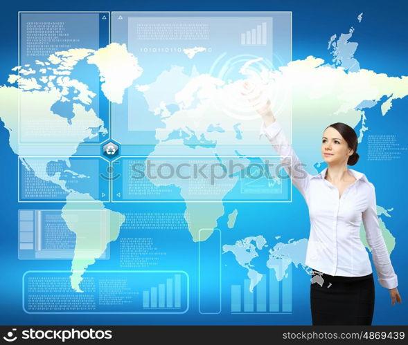 Business person working with modern virtual technology