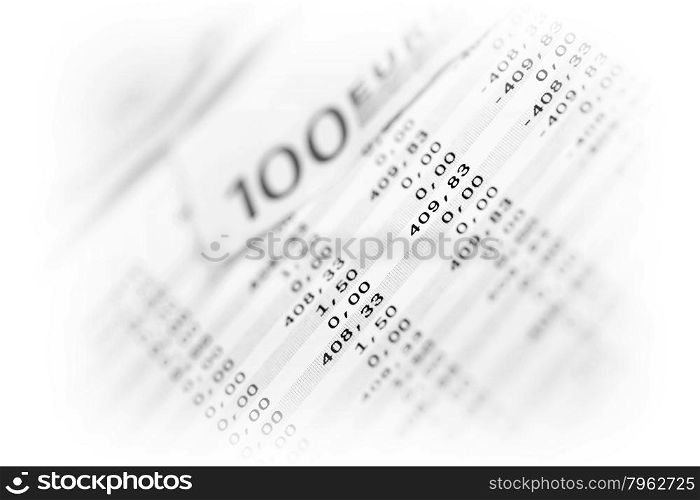 Business Photography: macro of euro and loan plan