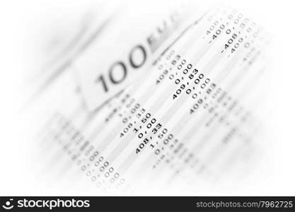 Business Photography: macro of euro and loan plan