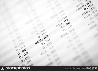 Business Photography: macro of loan plan document